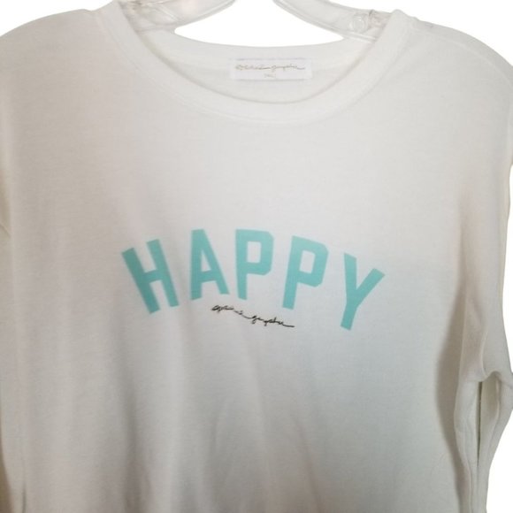 Spiritual Gangster Womens S Ivory Soft Hacci Happy - Picture 3 of 10